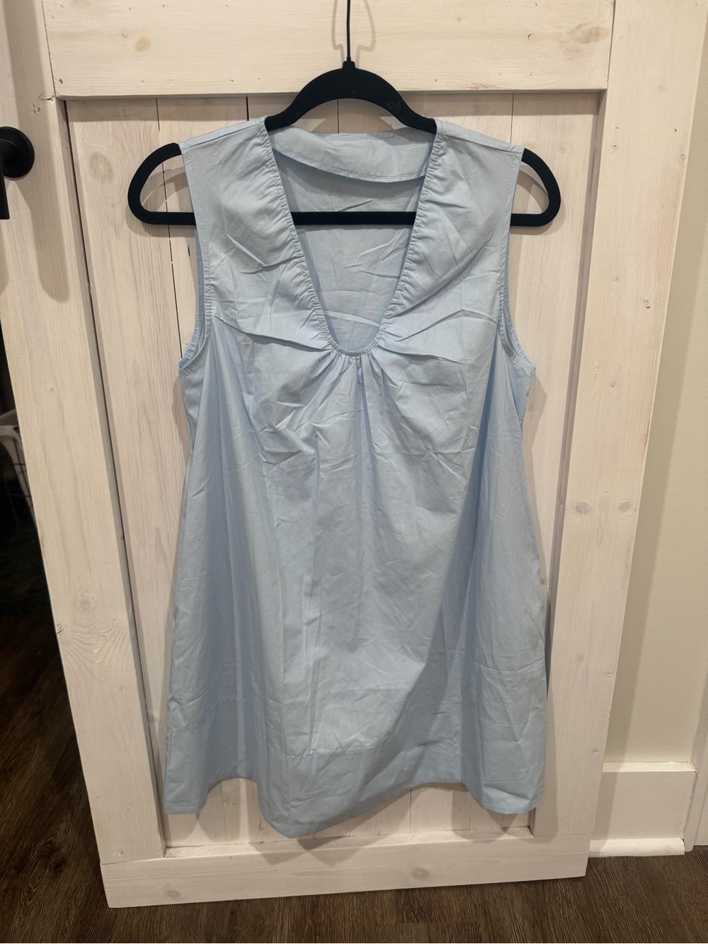 Light Blue Sleeveless V-Neck Women’s Dress